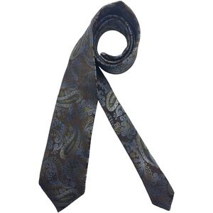 ZANETTI Brown Paisley Silk LUXURY Tie ITALY